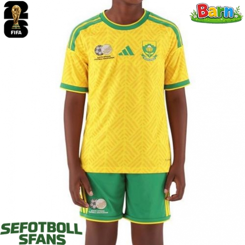 Sydafrika Hemmaställ Barn VM 2026 Kortärmad (+ Korta byxor)